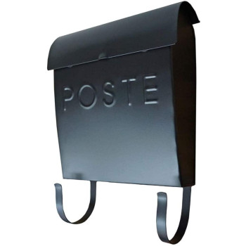 Nach French Euro Metal Mailbox With Newspaper Holder Outside Mailboxes Black Mailbox Wall Mount Mail Holder Rust Resistant M