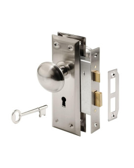 Primeline E 2330 Mortise Keyed Lock Set With Satin Nickel Knob Perfect For Replacing Broken Antique Lock Sets And More Fits