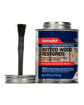 Bondo Rotted Wood Restorer 8 Fl Oz Penetrates Into Spongy Dryrotted Wood Fibers Creating A Solid Surface Dries Clear And T