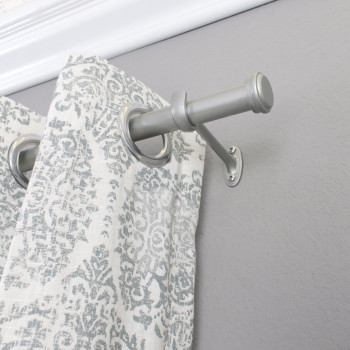 Decopolitan End Cap Single Curtain Rod 72 To 144Inch Nickel