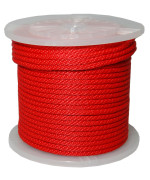 Tw Evans Cordage Co 98330 38Inch By 500Feet Solid Braid Propylene Multifilament Derby Rope Red