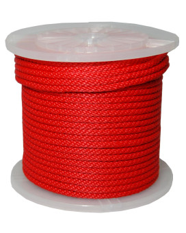 Tw Evans Cordage Co 98330 38Inch By 500Feet Solid Braid Propylene Multifilament Derby Rope Red