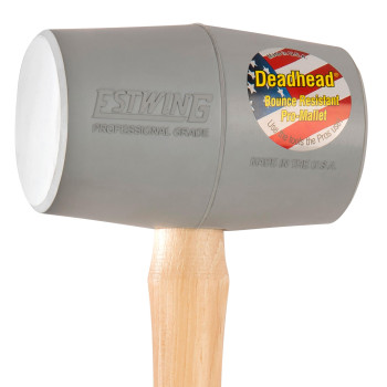 Estwing Dh18N 18 Oz Nomar Deadhead Rubber Mallet Wood Handle Gray