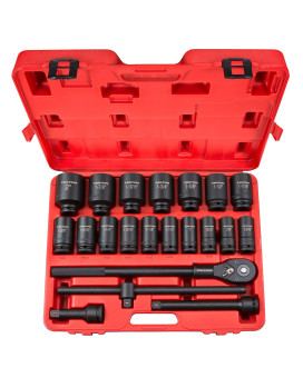 Tekton 34 Inch Drive Deep 6Point Impact Socket Set 22Piece 782 In 48995