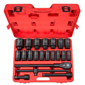 Tekton 34 Inch Drive Deep 6Point Impact Socket Set 22Piece 782 In 48995