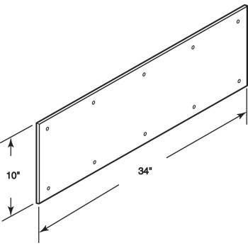 Primeline J 4620 10 X 34 In Aluminum Door Kick Satin Finish Single Pack