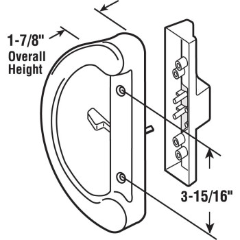 Primeline C 1224 Sliding Patio Door Handle Set Replace Old Or Damaged Door Handles Quickly And Easily Black Diecast Mortis