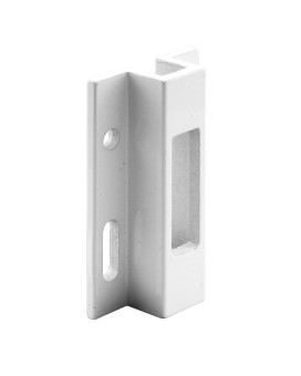 Primeline E 2124 Extruded Aluminum Sliding Door Keeper For Hook Style Latch White Single Pack