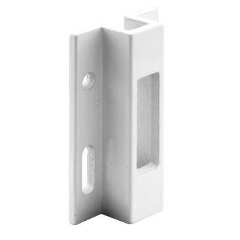 Primeline E 2124 Extruded Aluminum Sliding Door Keeper For Hook Style Latch White Single Pack