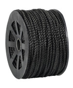 38 2 450 Lb Black Twisted Polypropylene Rope