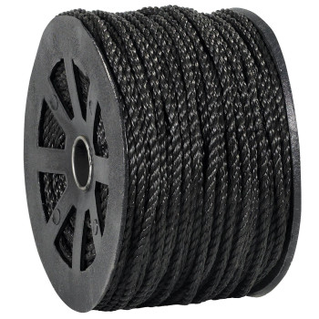 38 2 450 Lb Black Twisted Polypropylene Rope