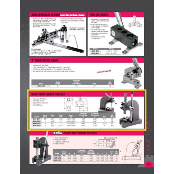 Hhip 86000031 Heavy Duty Arbor Press 5 Ton Capacity 10 Height Pack Of 1