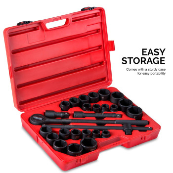 Neiko 02499A 34Inchdrive Jumbo Master Impact Socket Set Sae And Metric Shallowsocket Tool Set Sae 78 To 2 And Metric