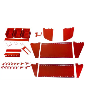 Wall Control Kt400Wrk R Slotted Tool Board Workstation Accessory Kit For Wall Control Pegboard Only Red