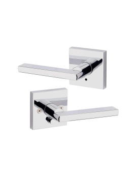 Kwikset 91550002 Halifax Slim Square Privacy Bedbath Lever In Polished Chrome