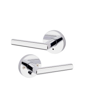 Kwikset 91550004 Milan Door Handle Lever With Modern Contemporary Slim Round Design For Home Bedroom Or Bathroom Privacy In Pol