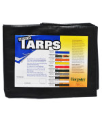 15 Ft X 15 Ft Heavy Duty 6 Oz Black Poly Tarp 1112 Mil Thick