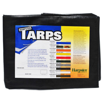 15 Ft X 15 Ft Heavy Duty 6 Oz Black Poly Tarp 1112 Mil Thick