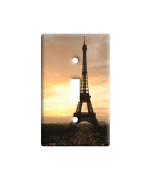 Paris Eiffel Tower At Sunset Plastic Wall Decor Toggle Light Switch Plate Cover