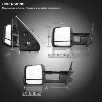 Specd Tuning Black Power Towing Telescopic Heated Mirror Wsignal Lights Compatible With 20072021 Toyota Tundra 20082017 Toy