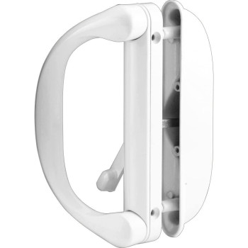 Primeline C 1275 Diecast White Outside Patio Door Pull With Latch Single Pack