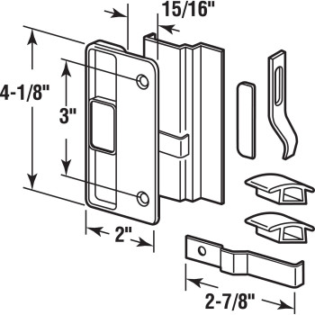 Primeline A 219 Sliding Screen Door Handle Columbia Single Pack