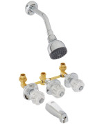 Homewerks Worldwide 10B83Wchb Threehandle Onespray Bathtub And Shower Faucet Set Chrome Finish