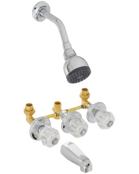 Homewerks Worldwide 10B83Wchb Threehandle Onespray Bathtub And Shower Faucet Set Chrome Finish