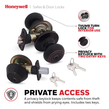 Honeywell Safes Door Locks 2 Pack Entry Door Knob With Deadbolt Lock Set For Front Door Interiorexterior Door Lock Fits