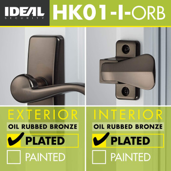 Ideal Security Door Lever With Deadbolt Lock For Storm And Screen Doors Oil Rubbed Bronze 4Piece Set