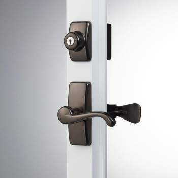 Ideal Security Door Lever With Deadbolt Lock For Storm And Screen Doors Oil Rubbed Bronze 4Piece Set