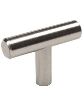 Cosmas 10 Pack 305Sn Satin Nickel Cabinet Hardware Euro Style T Bar Knob 2 Overall Length