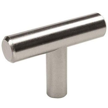 Cosmas 10 Pack 305Sn Satin Nickel Cabinet Hardware Euro Style T Bar Knob 2 Overall Length