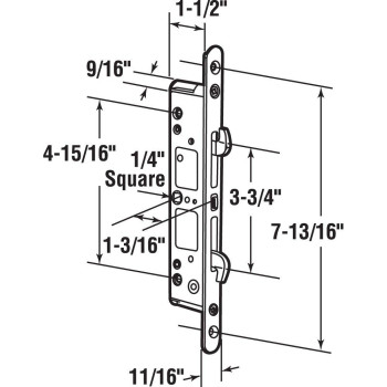 Primeline E 2192 732 In Square Drive Mortise Latch Multi Point Sliding Door Lock 71316 In White