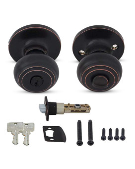 Honeywell Safes Door Locks Interior Exterior Door Knob With Lock Keys Set Anti Bump Resistant Front Door Knob For Bedr