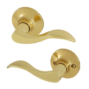 Honeywell Safes Door Locks 8106003 Wave Passage Door Lever Polished Brass