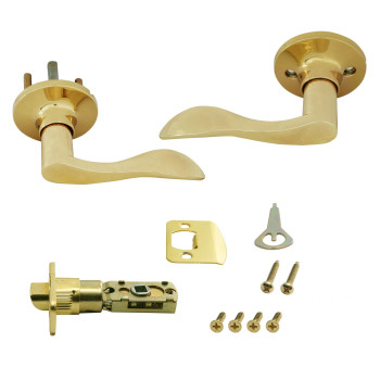 Honeywell Safes Door Locks 8106003 Wave Passage Door Lever Polished Brass