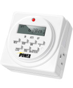 Ipower 7 Day Heavy Duty Digital Programmable Electric Timer Indoor Dual Outlet Switch For Lights Appliance Pool Pump 125Vac