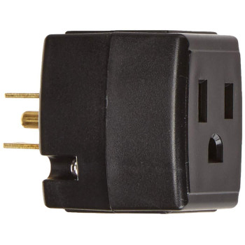 Leviton 692E 15 Amp 125 Volt Triple Cube Grounding Adapter Black