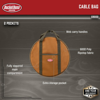 Bucket Boss Cable Bag In Brown 69000 Brownbrown