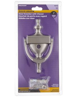 Hillman 852725 Satin Door Knocker 7 Nickel With Viewer