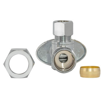 Eastman 38 Inch Od X 58 Inch Od 12 Inch Nom Quarter Turn Angle Stop Valve Brass Plumbing Fitting Chrome 10738Lf