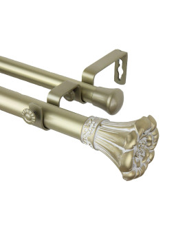 Rod Desyne Blossom Double Curtain Rod 48 By 84Inch Light Gold