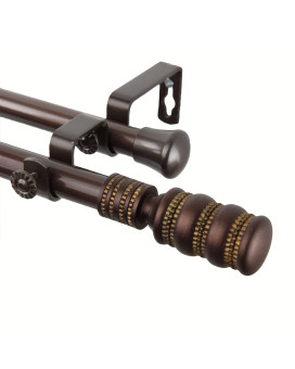 Rod Desyne Dollop Double Curtain Rod 48 By 84Inch Cocoa