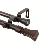 Rod Desyne Fort Double Curtain Rod 48 By 84Inch Cocoa