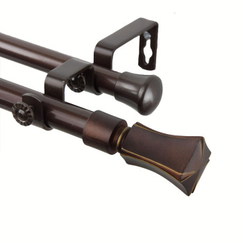 Rod Desyne Fort Double Curtain Rod 48 By 84Inch Cocoa