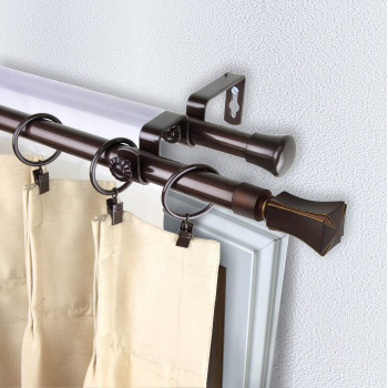 Rod Desyne Fort Double Curtain Rod 48 By 84Inch Cocoa