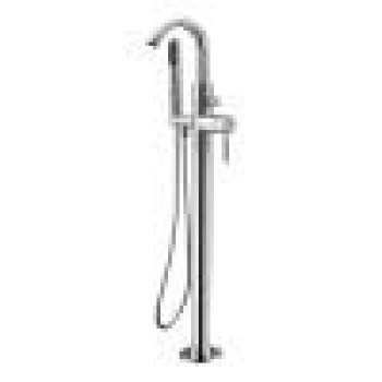 ALFI brand AB2534-PC Polished Chrome Single Lever Floor Mounted Tub Filler Mixer w Hand Held Shower Head