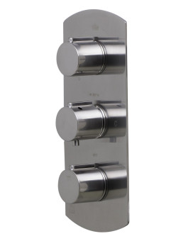 ALFI brand AB4001-BN Brushed Nickel Concealed 3-Way Thermostatic Valve Shower Mixer Round Knobs