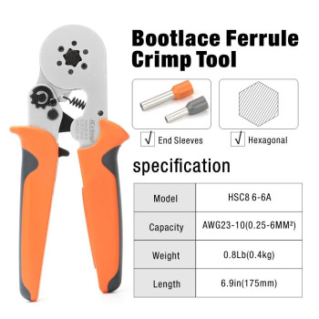 Icrimp Wire Ferrule Crimping Tool Hexagonal Crimp Profile Selfadjusting Wire Endsleeves Crimper For Awg2310 Insulated Termi